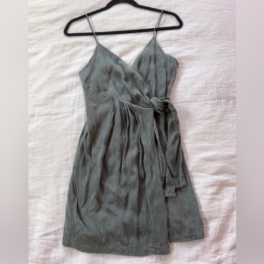 Green Lost April Wrap Dress